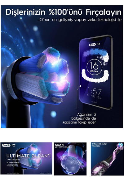 Oral-B EN PREMİUM KİŞİSEL BAKIM SETİ son seri 9465cc & pl5014 & io10 serisi beyaz & io 10 siyah diş fırçası