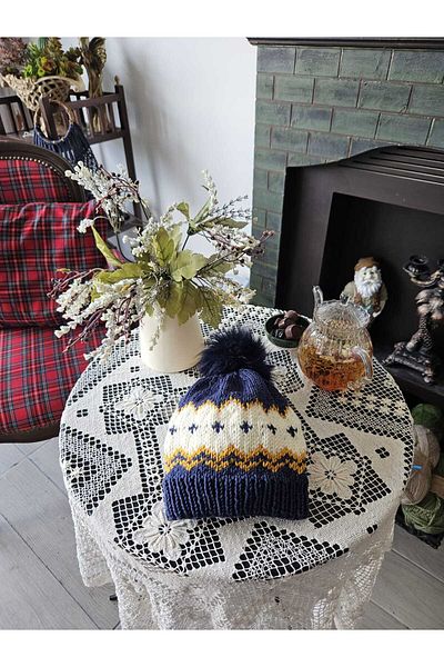Baykuşca Knitted Wool Beanie, Winter Beanie, Scandinavian, Norwegian, Wool Beanie