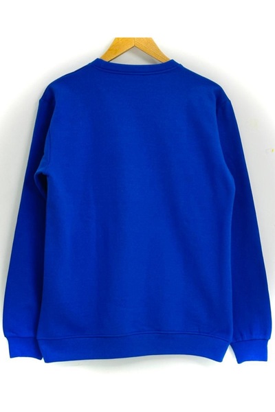 YÜKSEL IŞIK Світшот Saks Mavisi з велосипедним коміром і принтом на грудях, унісекс