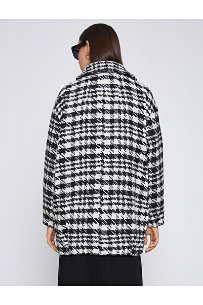 Koton Oversize Yünlü Kazayağı Kaşe Kaban Gömlek Yaka