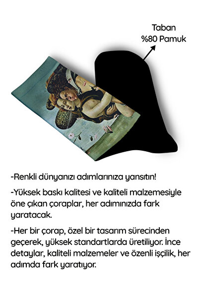 Genel Markalar The Birth of Venus Çorap - Venüsün Doğuşu - Boticelli - Unisex