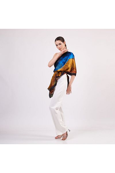Nomads Felt Pure Silk Scarf| 55x180 cm| Van Gogh Wheatfield with Crows| Nomads Felt