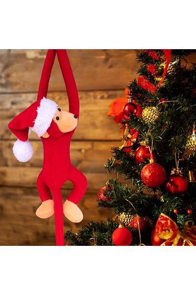 UgurToyss Toy Monkey Christmas Tree Ornament Can Be Sticked with Hands Christmas Ornament Gift Plush Toy Monkey