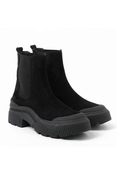 John May Women's Boots Rd-5985 John May Suede Black