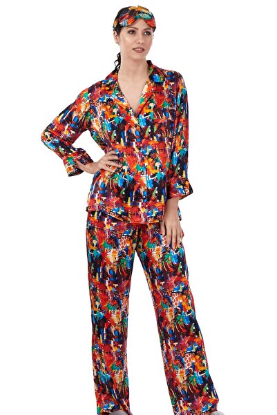 Nomads Felt Saf İpek Gömlek-Pantolon Takım/Pijama Takımı - Çok Renkli | Nomad...