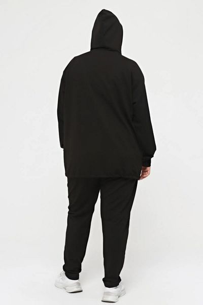 Usaspor Σετ Plus Size Ελαστική μέση Comfort Μοντέλο με κουκούλα με φερμουάρ και αθλητικό σετ φόρμας
