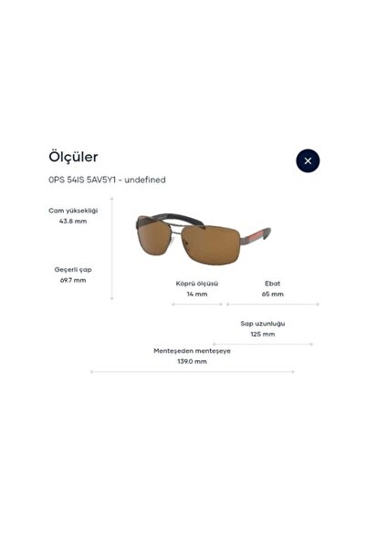 Prada PS 54 IS 5AV5Y1 65 EKT xl Polarize Güneş Gözlüğü