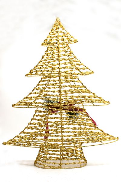 Waldern Gold Decorative Wire 3d Pine Tree Ornament Xl Christmas Ornament 60cm
