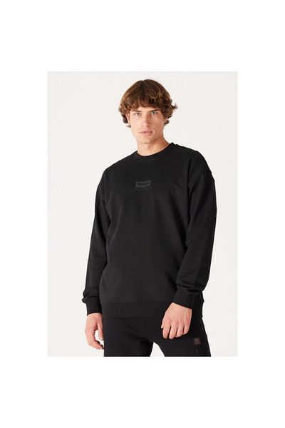 WRANGLER Crew Neck Relaxed Cut Black Men's 100% Cotton Sweatshirt W648ILXV6