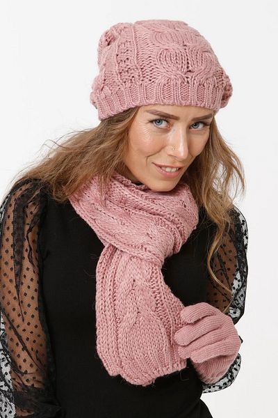 EKstore Women's Scarf Beanie Gloves Set - Set of 3
