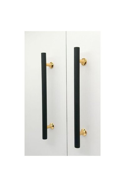 KOLDOOR Mobilier Mâner dulap Bucătărie Mâner sertar Duză dungi Negru Aur 192 mm ( 19,2 Cm ) 2 buc.