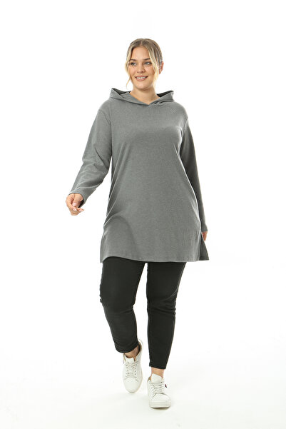 Avones Μαλακό χιτώνα φούτερ με κουκούλα Clite με σκίσιμο