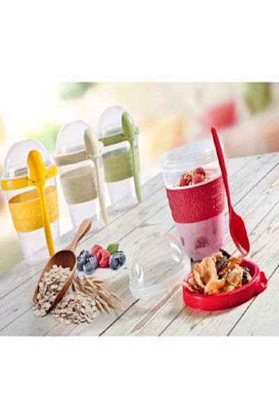 Kazanabil YOGURT STORAGE BOWL WITH SPOON 600ML