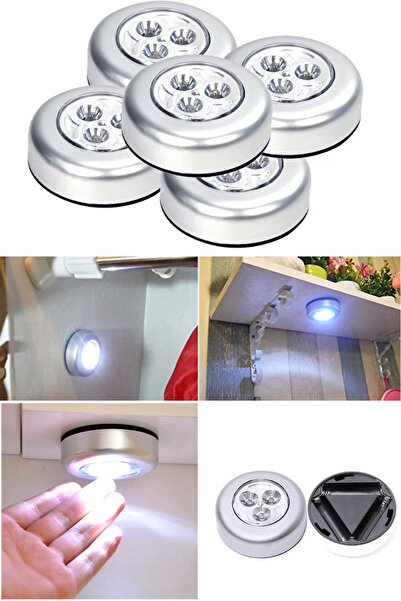 FırsatVar Dolap Vitrin Içi Pilli Dokunmatik Led Lamba Işık Aydınlatma Kablosuz Spot Dokunmatik Lamba 1 Adet