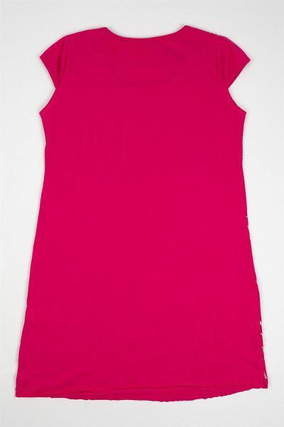 Adisia Women's Pink Angel Kiss Short Sleeve Combed Cotton Tunic