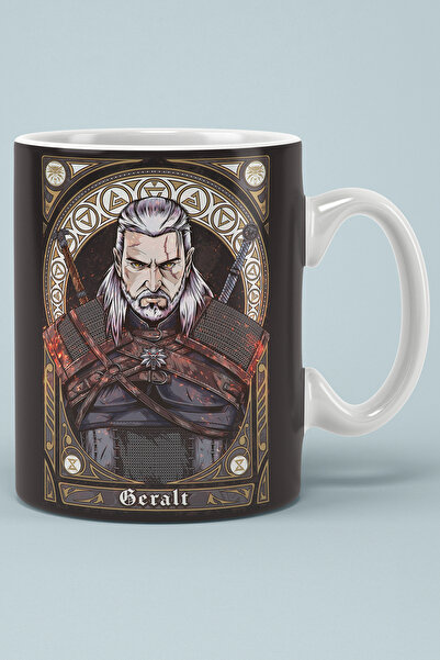 OYART&DESIGN كوب زجاجي مطبوع من Witcher Geralt مع صندوق هدايا