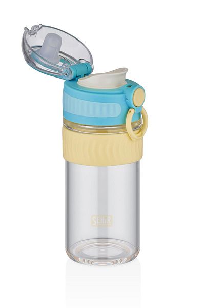 Vagonlife 400ml Comfortable Silicone Body - Blue Glass Flask with Lockable Lid