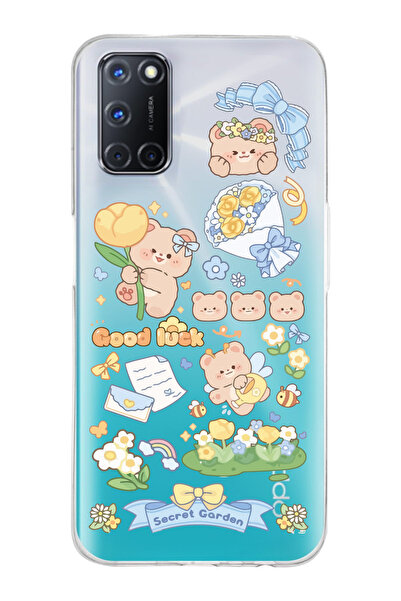 Magic Ring Oppo A52/A72/A92 Uyumlu Küçük Sevimli Ayıcıklar Desenli Şeffaf Tel...