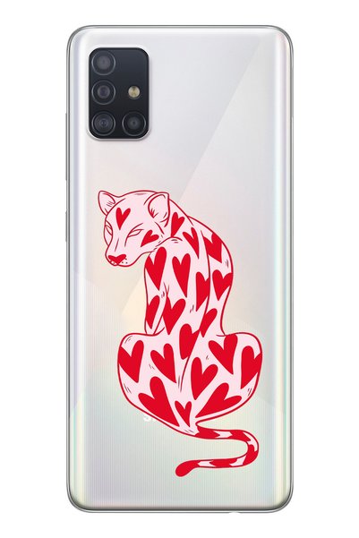 Magic Ring Samsung Galaxy A51 Compatible Transparent Phone Case with Cheetah ...