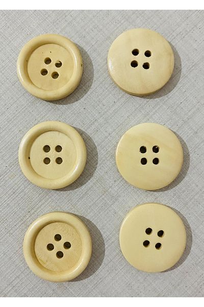 hobim42 NATURAL Wooden VEST JACKET COAT BUTTON ITALIAN MODEL (6 PIECES SIZE:2.5CM)