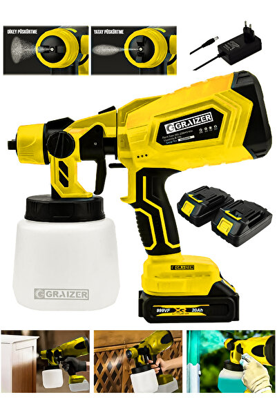 Graizer Alman 999 Vf 20 Ah Çift Akülü Boya Tabancası Püskürtme İlaçlama Makinesi