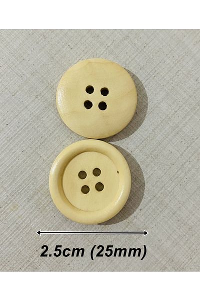 hobim42 NATURAL Wooden VEST JACKET COAT BUTTON ITALIAN MODEL (6 PIECES SIZE:2.5CM)