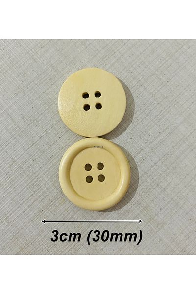 hobim42 NATURAL Wooden VEST JACKET COAT BUTTON ITALIAN MODEL (6 PIECES SIZE:3CM)