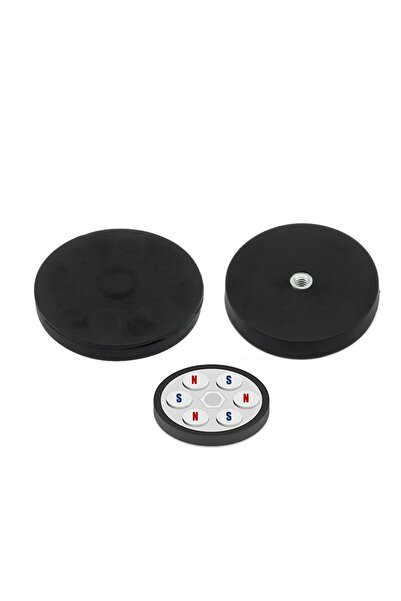 Hdg 2 Adet Kauçuk Kaplı Neodyum Montaj Mıknatısı 66 Mm Çap Aydınlatma, Kamera...