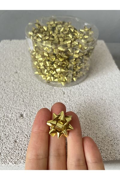 Meyofficial Gold color raffia mini ornament star 100pcs