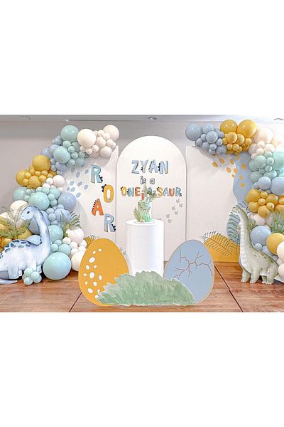 Çemrek Süs Parti Winter green storm turmeric sea sand balloon chain set 100pcs balloons and chain