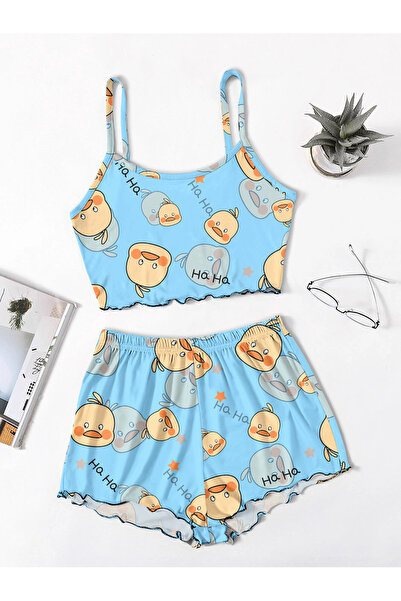 PEMBİŞ HOMEWEAR Утопия Фавела Тенденция Шорти с тиранти Шорти с принт на пати...