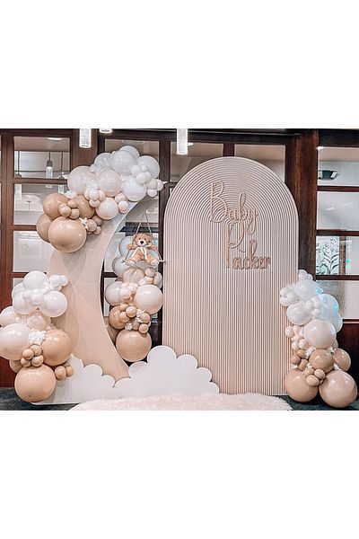 Çemrek Süs Parti Desert sand sea sand retro white balloon chain set 100pcs balloons and chain