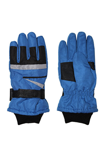 İşnar Erkek Çocuk Kar Eldiven 8-14 Yaş Bedenli Mavi Renk Model 0041