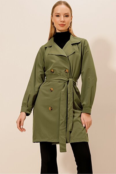 HAKKE Kruvaze Yaka Mevsimlik TRENÇ