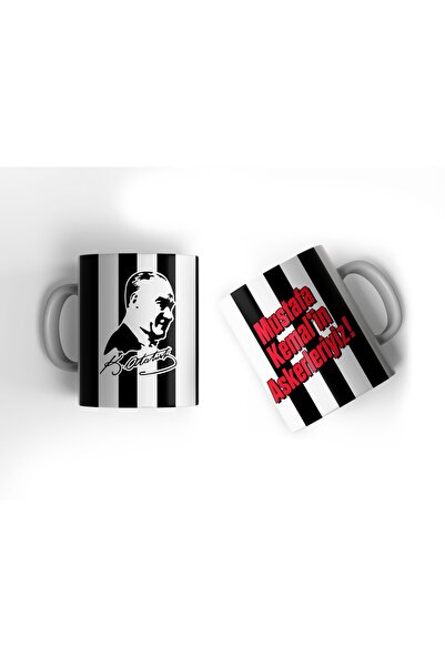 offside Siyah Beyaz Çubuklu Forma Tasarımlı Mustafa Kemal Atatürk Imzalı Tara...