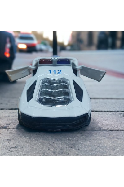 SEYFİKİRTASİYE Metal Pull Drop Police Vehicle White 13 cm X 6 cm X 5 cm