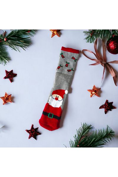 Sembol New Year Themed Women's Men's Towel Socks Christmas New Year Size 36-43