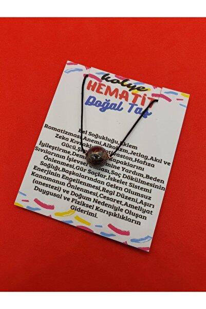 GÜMÜŞTEL EL SANATLARI Certified Hematite Stone Necklace Adjustable Original N...