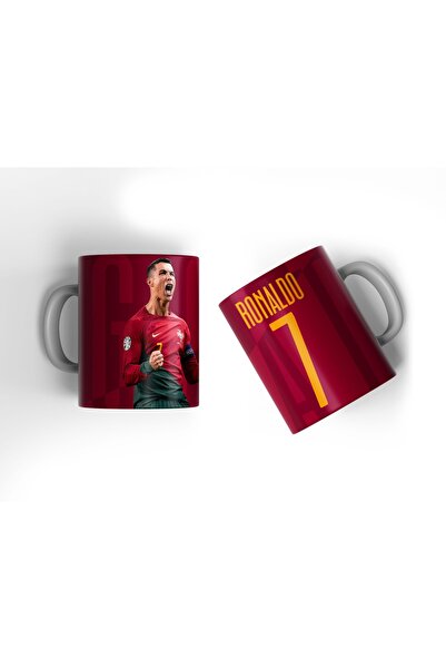 offside Cristiano Ronaldo Portekiz Milli Takım Formalı Tasarım Baskılı Kupa B...