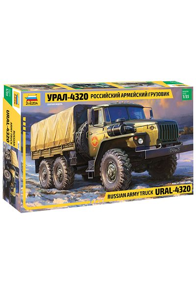 Zvezda 1/35 Russia URAL 4320 Plastic Military Vehicle Model Kit, Disassembled Hobby Set