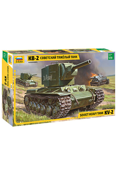 Zvezda 1/35 Kv-2 Plastik Tank Maket Kiti, Demonte Hobi Seti, Demonte Hobi Seti