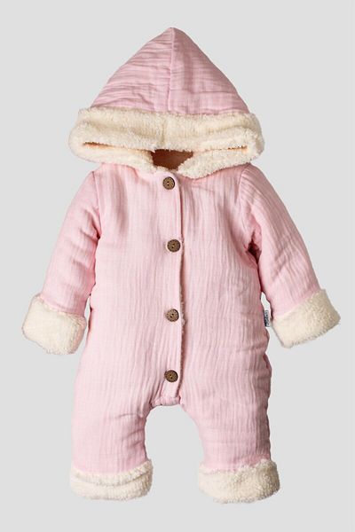 DIDuStore Kidexs Pink Muslin and Welsoft Fabric Baby Girl Romper - 3-12 Months