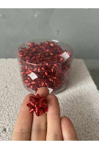 Meyofficial Red raffia mini ornament star 100pcs