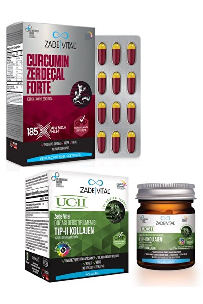 Zade Vital Curcumin Zerdeçal Forte + Zade Vital UC-II Tip II Kollajen İçeren ...