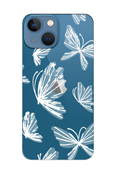 frondcase حافظة هاتف آيفون 13 ميني فراشة شفافة