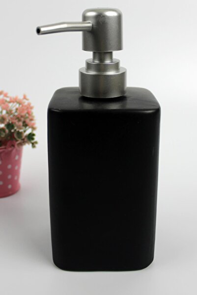 ALBETTO Stonware Sıvı Sabunluk Siyah Kare 450ml