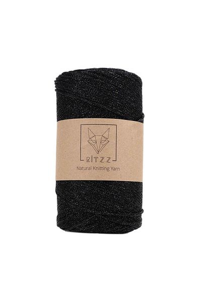 Ritzz Κορδόνι Macrame Glitter 2 MM Μαύρο