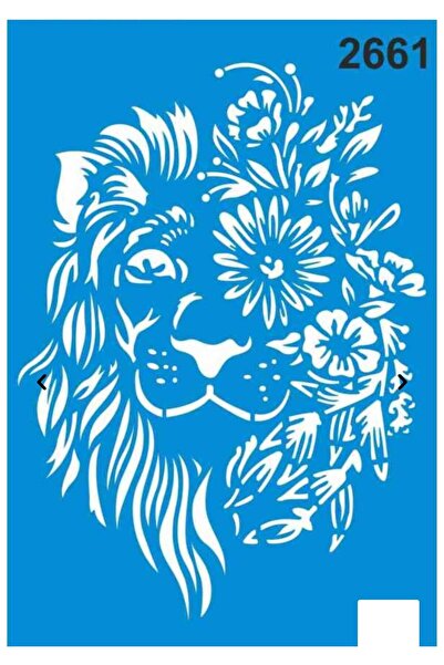 DERYA DESİNG ART Floral Lion Pattern Stencil Stencil St2661- 20X30Cm