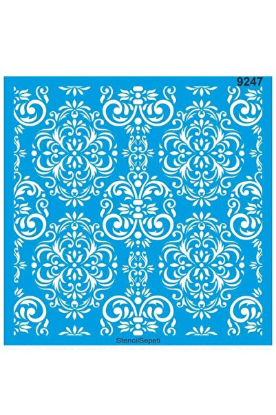 DERYA DESİNG ART Damask Wall Pattern Stencil Template St9247- 40X40Cm
