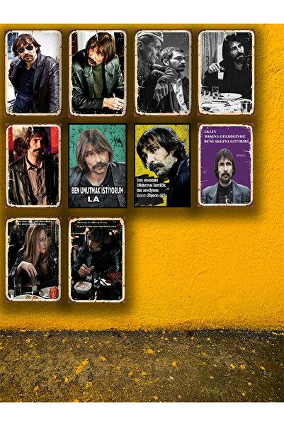 TAKIFİX Behzat Ç. Seti 10 Adet 20x30 Cm Retro Ahşap Tablo